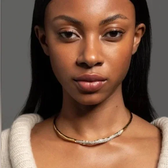 🎁ALEXIS BITTAR Solanales Gold Crystal Collar Necklace last 1 - Picture 5 of 9